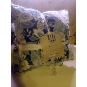 Macy's 2pk Cozy Plush Pillows 18in X 18 In Green-blue Floral